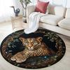Runder Leoparden-Teppich, Teppich für Wohnzimmer, Schlafzimmer, Sofa, Spielzimmer-Dekor, Rutschfeste Fußmatte