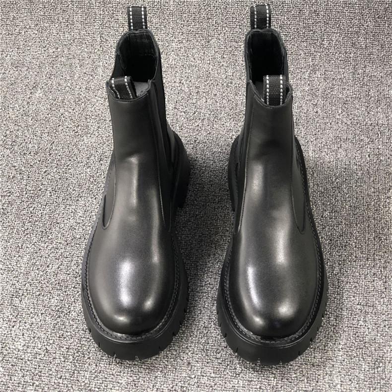 2025 Autumn Men's Chelsea Boots Versatile Platform Martin Boots Medium Tube Sleeve Feet Lazy Boots Men's Boots