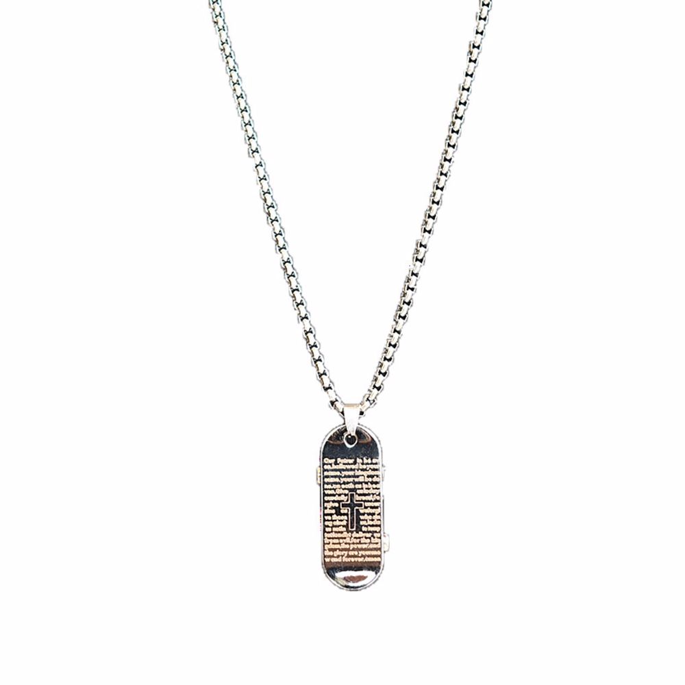 Skateboard Men Jewelry Hip hop Punk Couple Necklace Cross Pendant Stainless Steel Necklace Letter