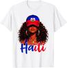 Haitian Princess Haiti Flag Melanin for Black Girls Women T-Shirt