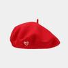 Vintage Wool Beret For Women With Heart Embroidery And Sun Protection For Fall Winter Fashion