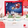 3D Christmas Santa Fold Book Plastic Castle Cottage Key Holder 3D Mini Fold Book Keychains  Models