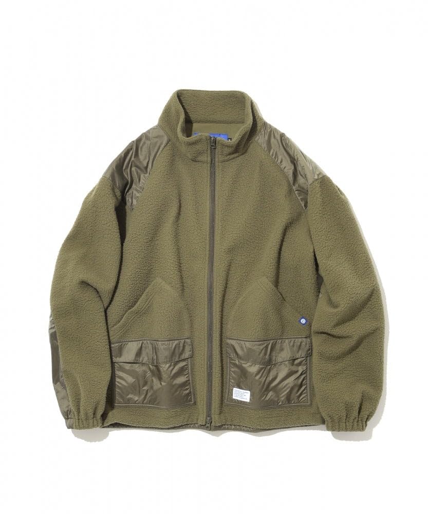 Gordon Miller Men's Karuisi Fleece Zip-Up Blouson, TORAY High-Performance Fleece, Olive Drab, Size L (Product Code: 1626909)