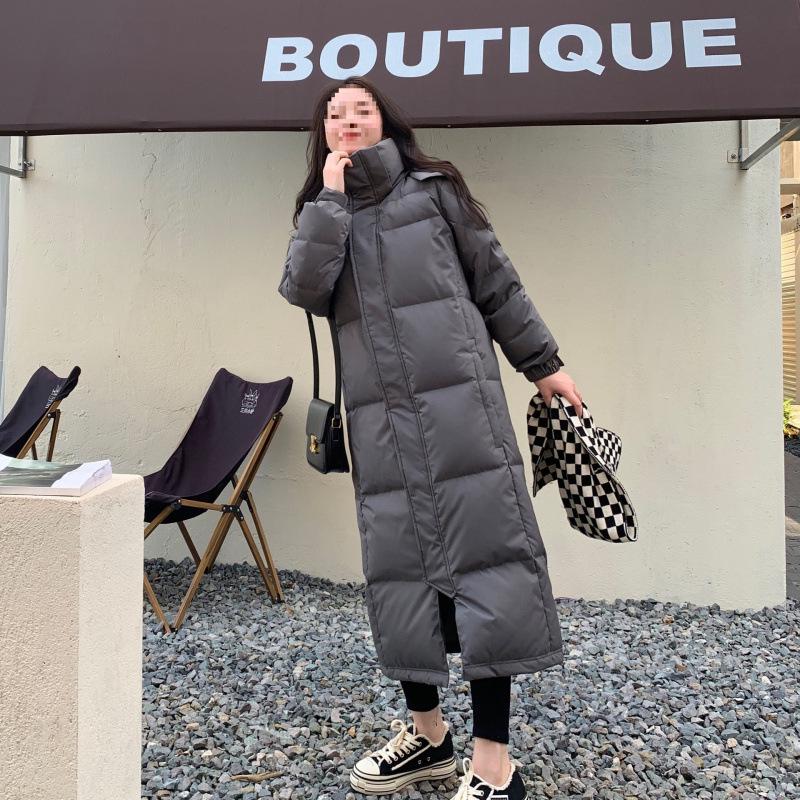 Women's 2025 Winter Super Long Over-the-Knee White Duck Down Jacket - Thick, Loose, Couple's Style, Central Academy of Drama Inspired.