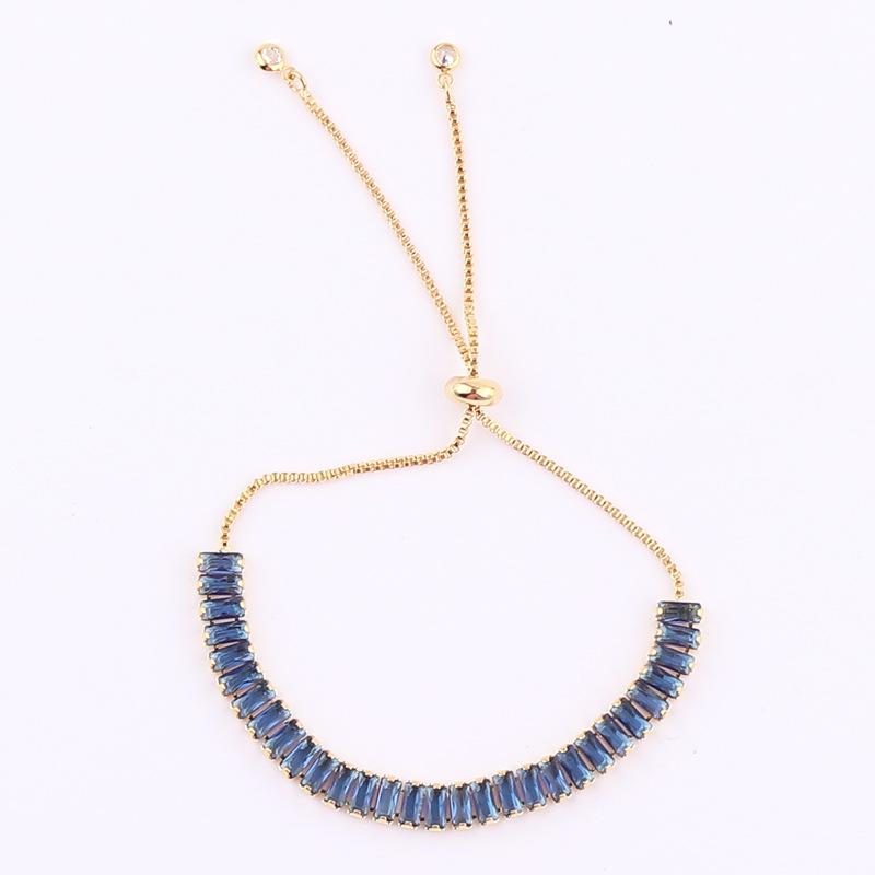 

Женский теннисный браслет из настоящего золота с радужным дизайном из чистого циркона 18K