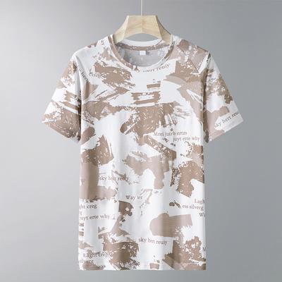 Ice Silk Men's Short Sleeved Summer Thin T-shirt Loose Oversized Handsome Casual T-shirt