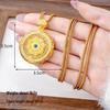 Ancient Gold Sand Eight-Treasure Compass Blessing Necklace - Chinese Retro Copper Alloy Jewelry
