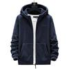 Plus Size Hooded Polar Fleece Cardigan Jacket Men Outdoor Warm Fleece Outwear Sweater for Cold Weather