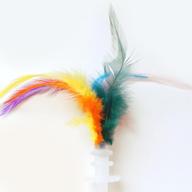 Wobble Cats Spielzeug mit buntem Federball Teaser Spielzeug Ungiftig Indoor Bewegung Spaß Für Kätzchen Besitzer Freund Geschenk