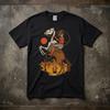 Cowgirl Horror Graphic T-Shirt Spooky Western Skeleton Cute Halloween Tee