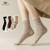 Women Girls Autumn Mid-tube Socks Tulip Decoration Cute Ruffles Trendy Socks Lady Daily Wear Leisure Women Cotton Socks