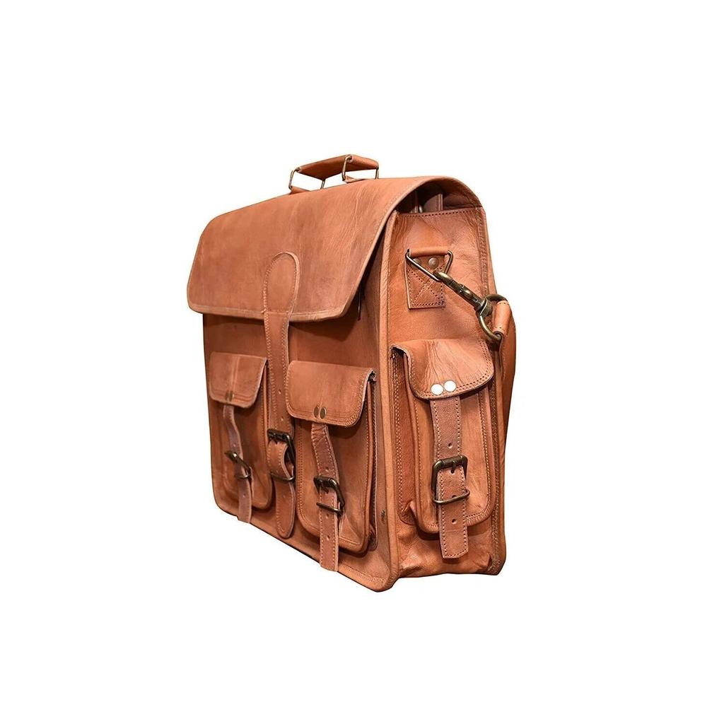 Genuine Vintage Leather Bag Men's Messenger Shoulder Laptop Bag Briefcase
