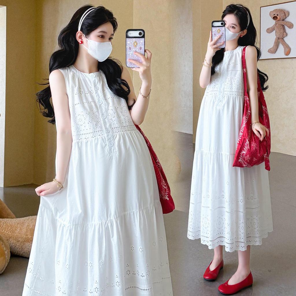 2026 Summer Korean Style Slimming Embroidered Dress