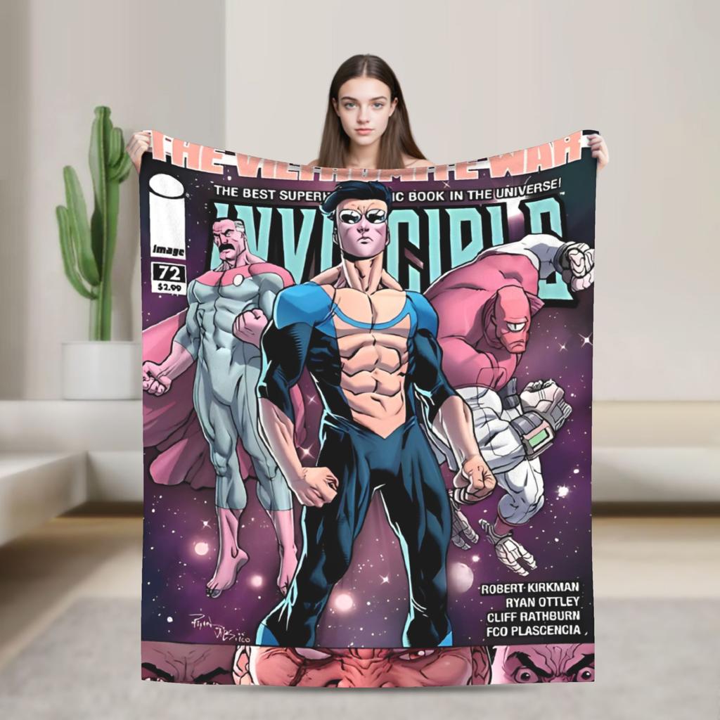 Invincible Flannel Blanket Hero Man Awesome Throw Blankets for Home 200x150cm Quilt