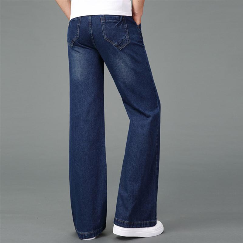 Erkek Orta Bel Flared Jeans Boot Cut Bacak Flared Gevşek Fit Yüksek Bel Erkek Tasarımcı Klasik Denim Jeans