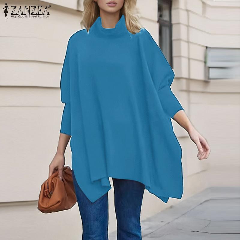 ZANZEA Bluză lejeră cu mânecă lungă, lejeră, pentru femei