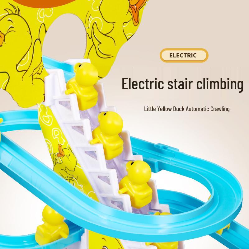 Electric Little Yellow Duck Climbing Stairs Educational Toy for Children