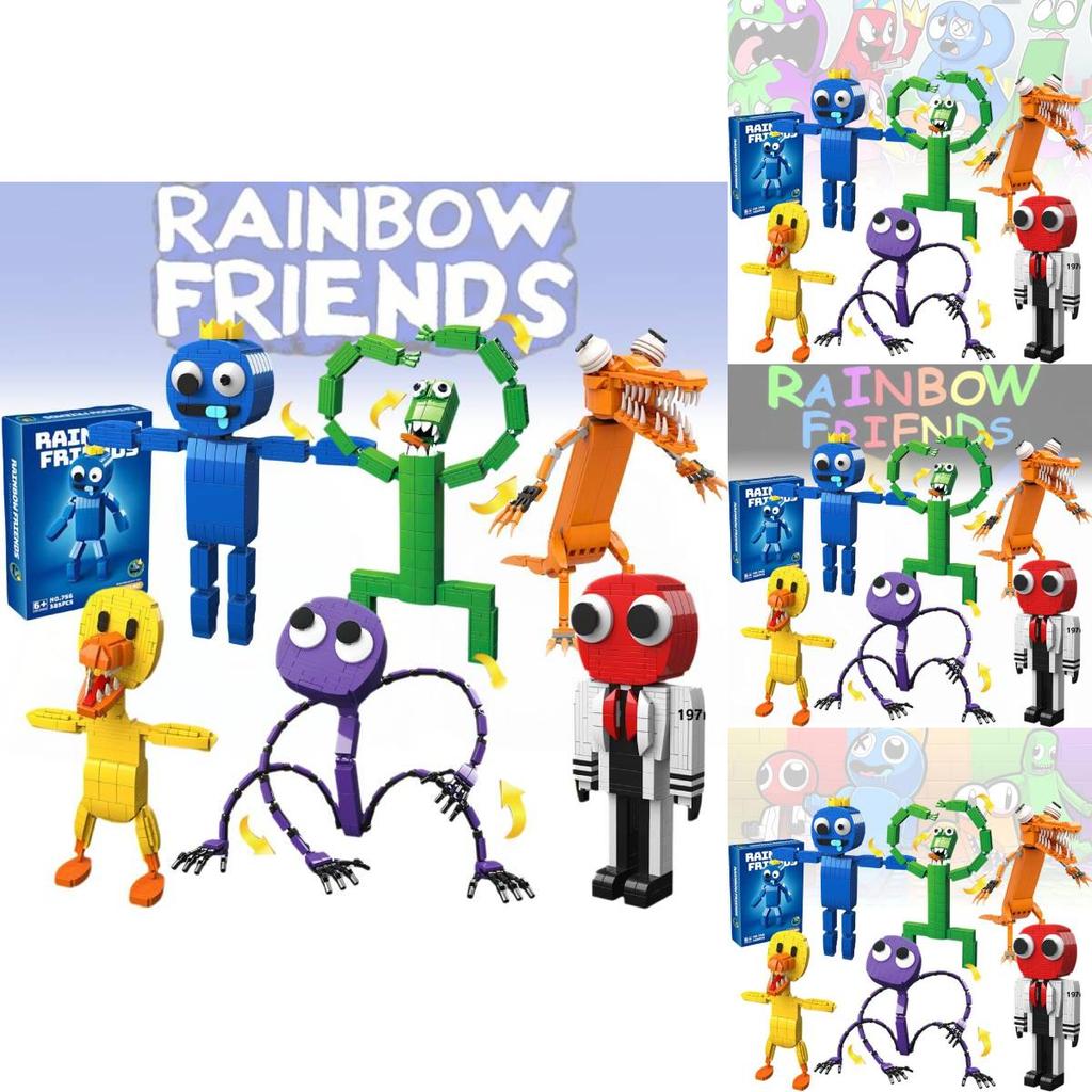 Rainbow Friends Baustein-Set für Jungen mit bunten Monsterkreaturen aus ABS-Kunststoff mit 200 bis 400 Teilen für endlosen Spaß