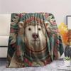Native American Animals  Print Flannel Blanket, High quality Comfortable for All Seasons, Home Decor, Warmth and Comfort