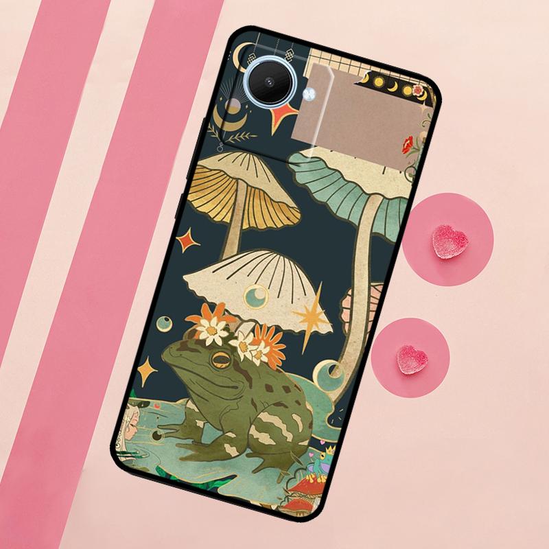 Vintage Retro Frog Mushrooms For Realme 15 10 11 12 13 14 Pro Plus C65 C67 C75 C63 C61 C55 C51 C53 C35 GT6 GT7 Pro Case