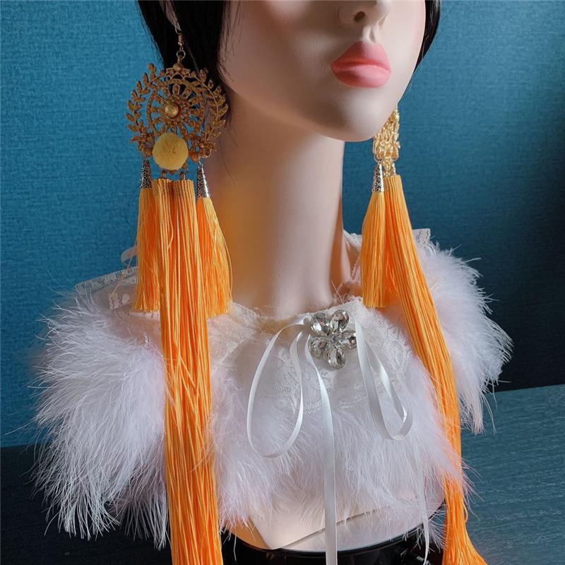 Bohemia Style Earrings Chinese Knot Lantern Pendant Long Tassel Earrings For Women Jewelry Accessories Christmas New Year Gift