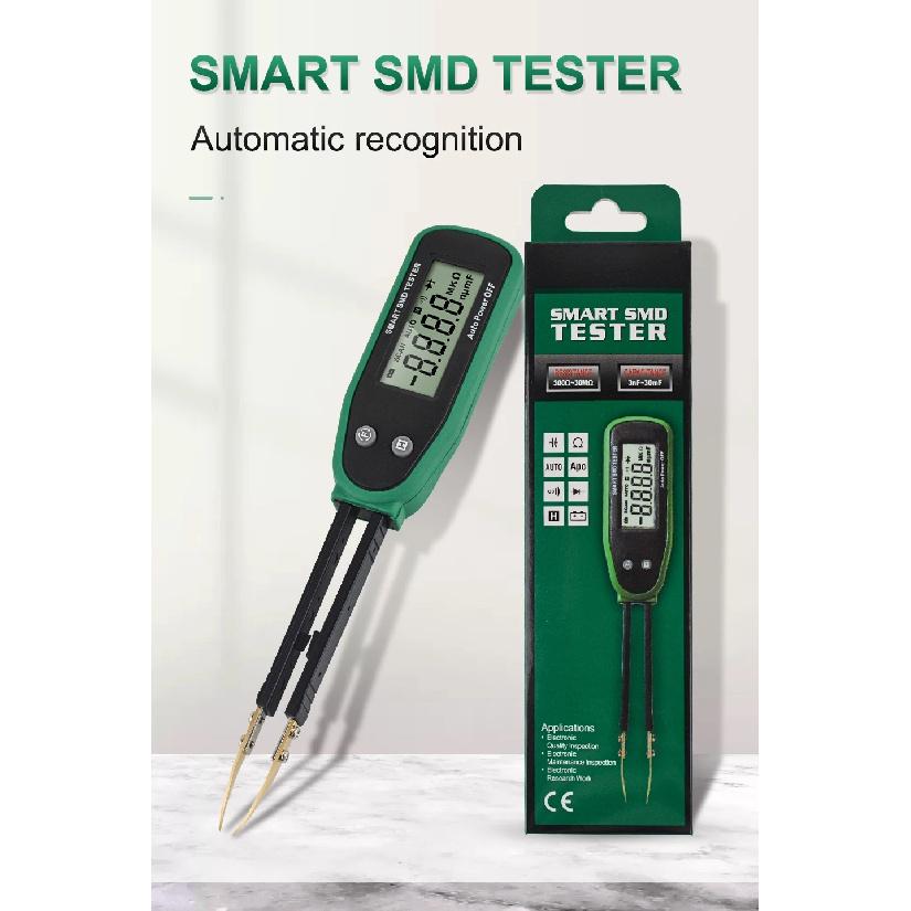 Smart SMD Tester Multimeter Auto Range Capacitance Resistance Diode Capacitor Rotable Tweezer LCD Display Digital Battery Tester