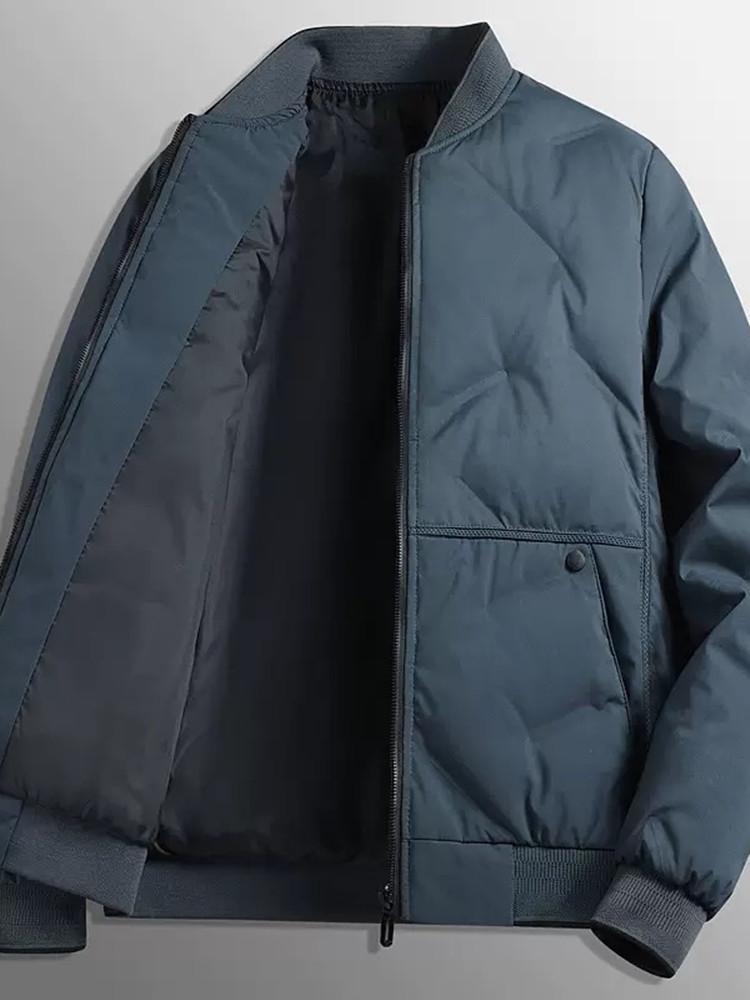 Autumn and Winter Fashion Solid Color Windproof Thickened Warm Cotton-Padded Jacket Men's Casual Loose Sports Large Size Coat