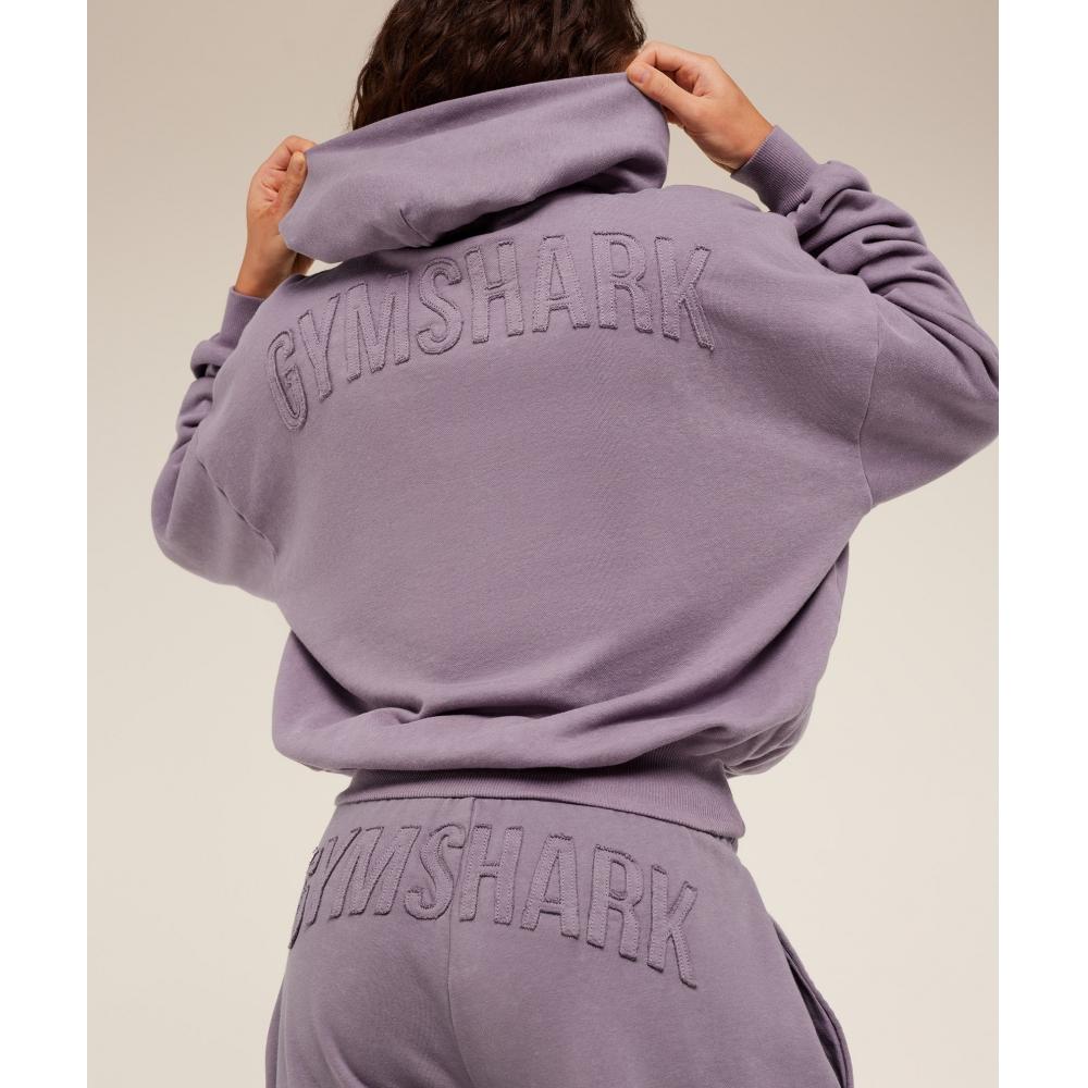 Gymshark Power Washed Oversized Hoodie Dusk Purple   Acid Wash Small Ball B4c5f Pclw