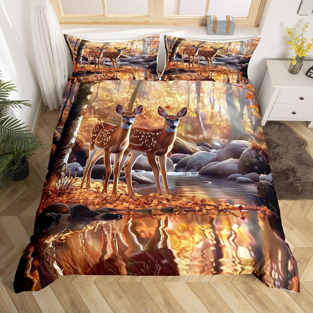 

Homewish Vintage Farmhouse Duvet Cover SetJungle Wolf Animal Bedding SetWestern Aztec Countryside Bed Set EU Single(135*200cm)3pcs