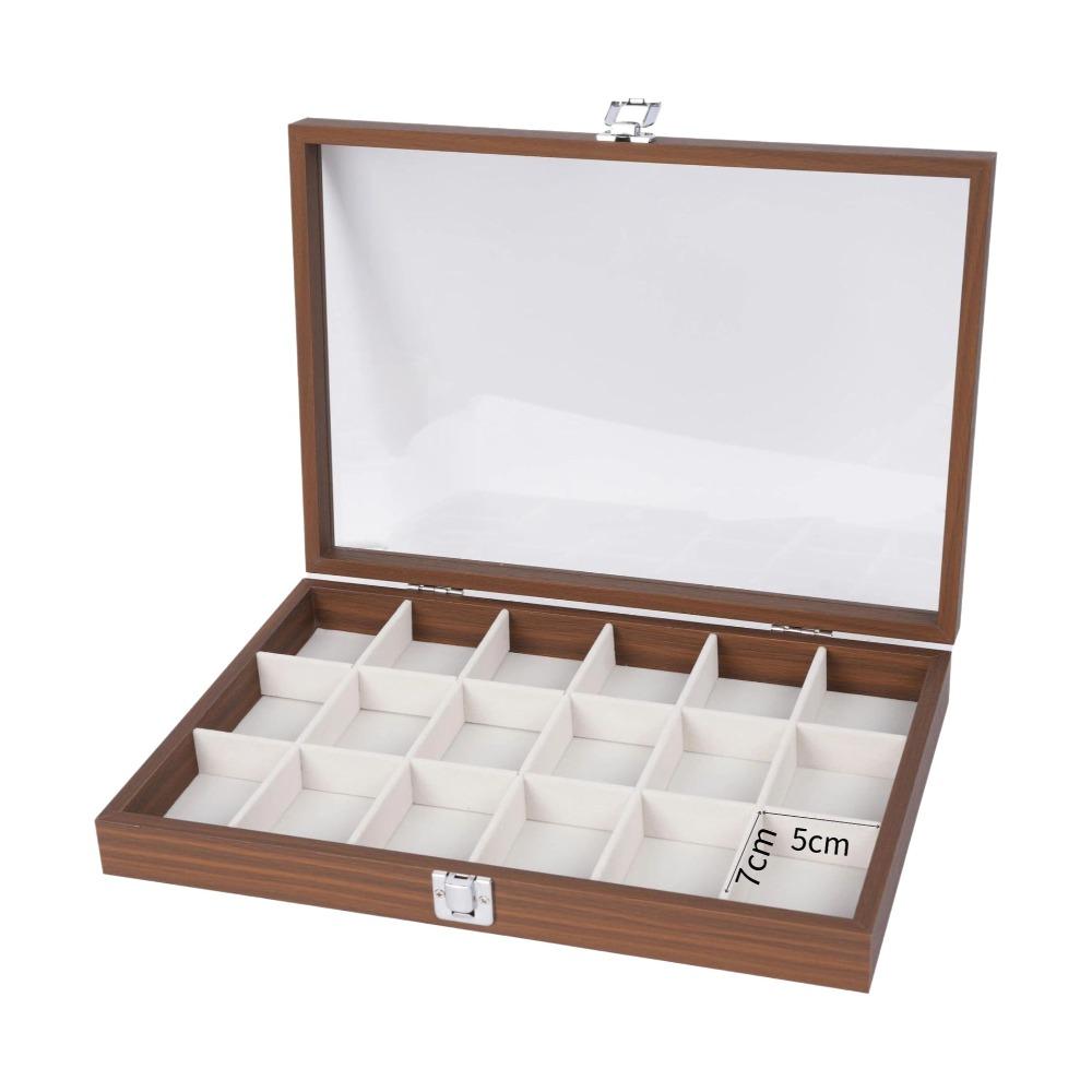 Retro Sunglasses Display Holder Decorative Watch Display Tray Jewelry Display Tray  Vanity Table 18 Grids