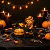 Unique Sculpture for Office Desk Halloween Campfire Tealight Holder, Mummy Ghost Scarecrow Resin Decorative Holder Wedding Candle Stand Desk,