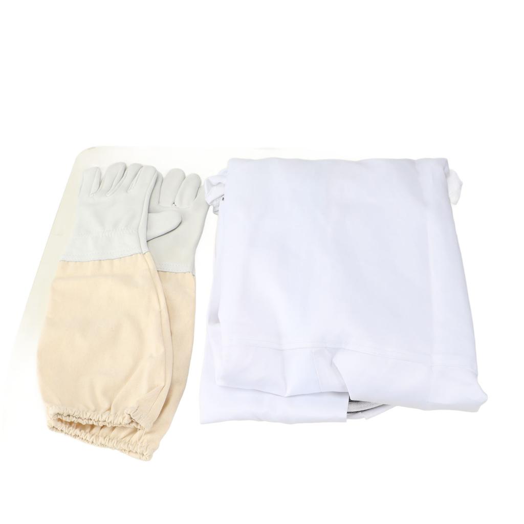 Beekeeper Suit Beekeeping Suit Bee Suit Outfit with Sheepskin Gloves Ventilated Fencing Veil Hood for Men Women