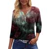 Dames T-shirt T-shirt Print Knoop 3/4 Mouw Dagelijks Weekend Mode Basic V-hals Normaal Top