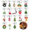 Decorative Handbag Charms Handmade Christmas Beaded Keychain, Xmas Tree Wreath Gift Box Bell Key Ring Santa Keyring, Backpack Hanging Decor for Party