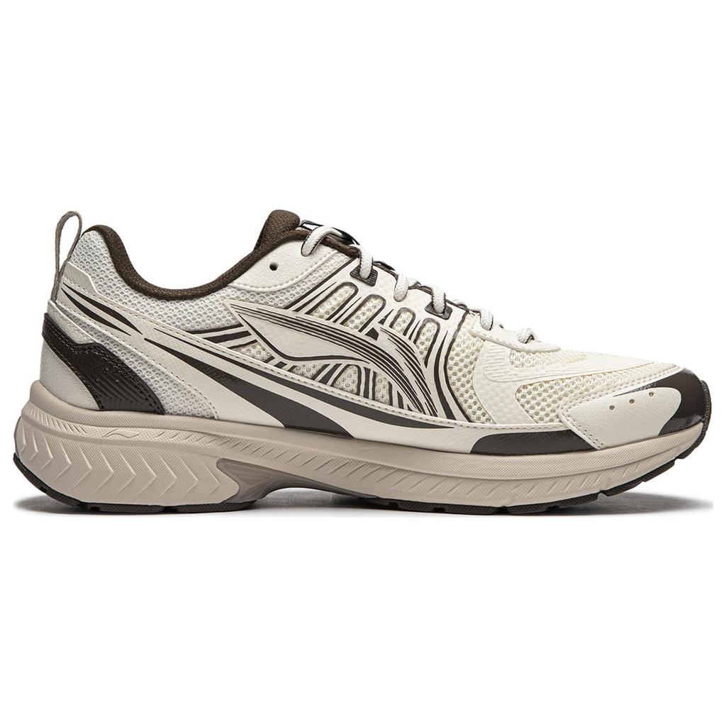 New LiNing Shake 1.0 V3 Cushioning Low Top Sprint Running Shoes Men's White Umber ARXU003-2