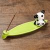 Boat Shape Incense Stick Burner Ash Catcher Incense Holder Aromatherapy Plate Resin Panda Figurine for Home Spa Decoration