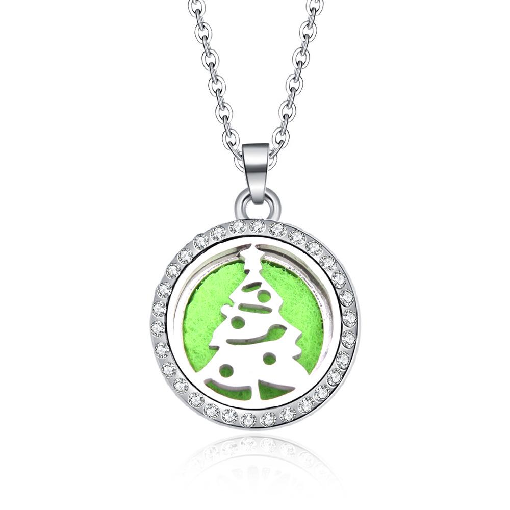 In-Stock Aromatherapy Hollow Diamond Pendant Necklace