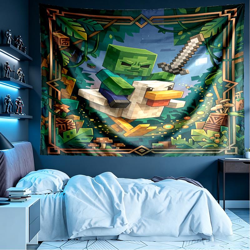 Minecraft1 (2) Print Tapestry, Lightweight Wall Hanging, for Bedroom, Dorm, Living Room, Home Art Decor, Birthday Christmas Gift for Friends