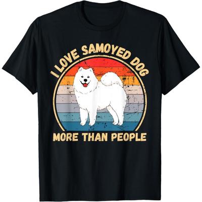Vintage I Love Samoyed More Than People Samoyed Dog Lover T-Shirt for Men Women Kids