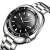 Business Mens Analog Watches Wateproof Diving Watch Luminous Dial Steel Band Daily Calendar Quartz Watch