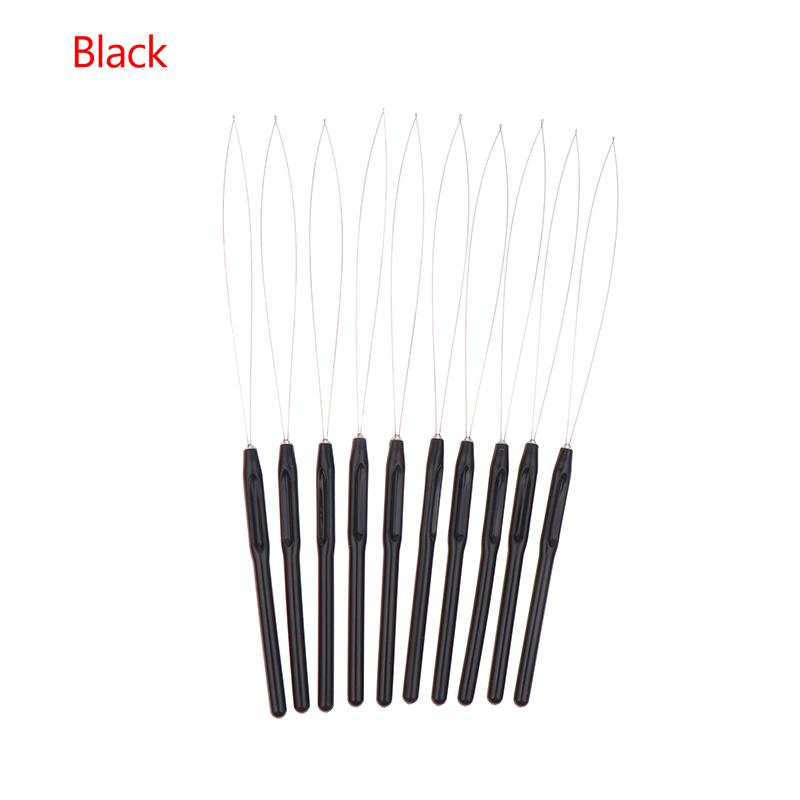 10 ks Nástroj na prodlužování vlasů s očkem, háček na protahování, navlékač jehly s očkem pro silikonové mikrokroužky