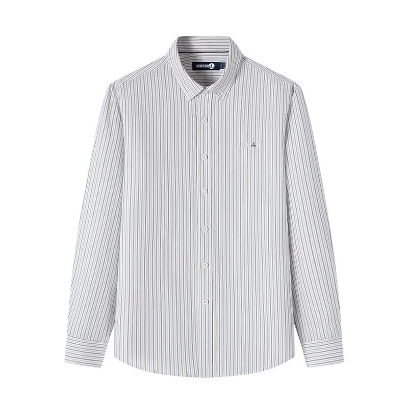 Navigare Men's Combed Cotton Long-Sleeve Striped Shirt