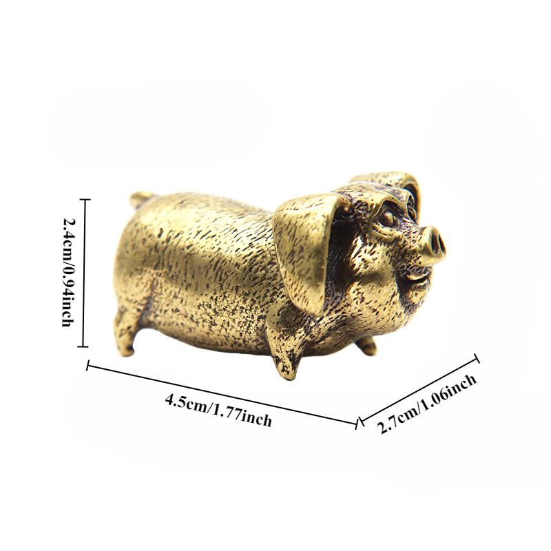Brass Creative Small Bronze Pig Figurines Chinese Zodiac Pig Ornaments Metal Pendants Ornaments Desktop Decoration Home Decor