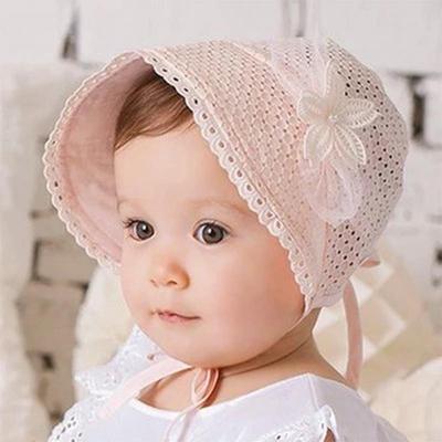 Bonnet de printemps été douce princesse Hollo coton bonnet enfant enfants fleur bonnet dentelle florale casquette