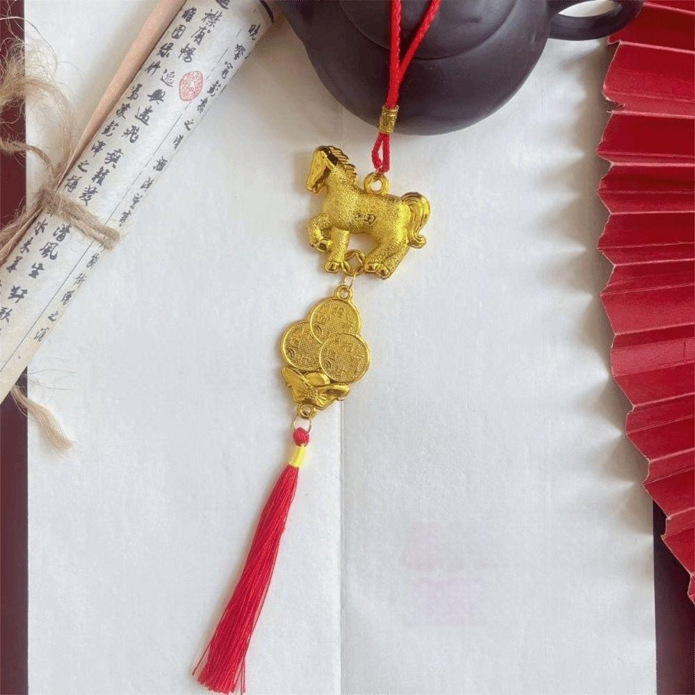 Year of Horse Chinese New Year Pendant Lucky Charm Zodiac Bonsai Hanging Decoration Wall Hanging Ornament Car Decor