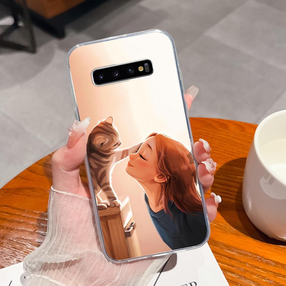 For Samsung S10 Lite Plus S10E Phone Case Creative Stamp Soft Clear Silicone Anti Drop Back Cover For Samsung Galaxy S 10 E Mask