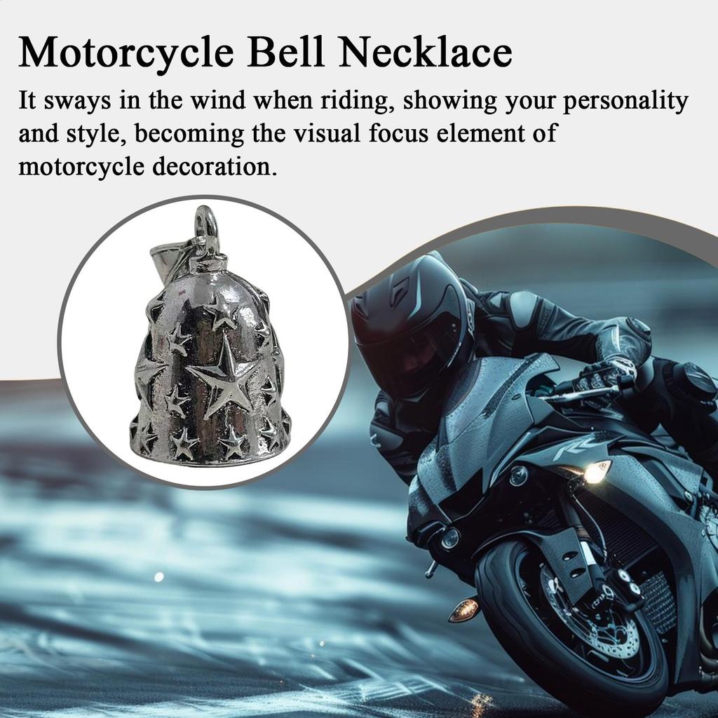 Motorcycle Bells For Men Alloy Embossed Star Sturdy Motorcycle Riding Bell Keychain Pendant For Urban-Commuting Weekend Touring