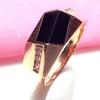 Dominanter Plattierter Roségold Eingelegter Geometrischer Schwarzer Onyx Herrenring Gentleman Mode Zirkon Geschenk