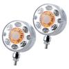 2pcs Round LED Pedestal Fender Light Truck Trailer Double Face Turn Signal Brake