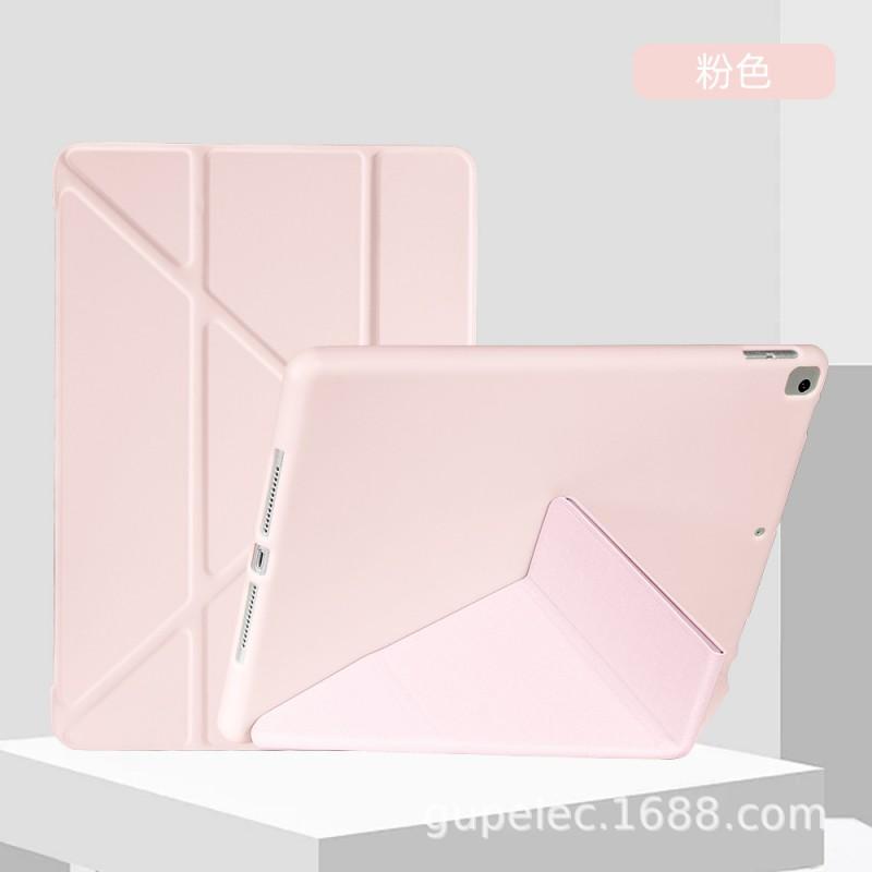 IPad 9.7 Case Air 5 Y-Fold Leather Cover Mini 3/4 10.2 Inch Slim Silicone Soft Shell Solid Color